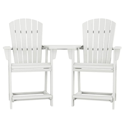 Polywood Portside 3-piece Shellback Counter Chair Set with Connecting Table