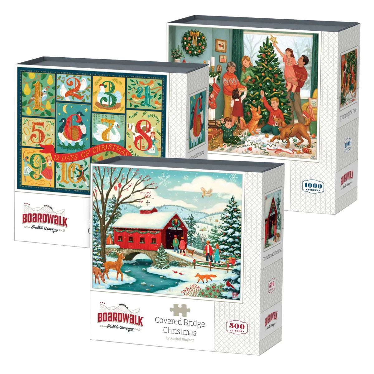 Boardwalk Assorted Jigsaw Puzzles, 3-pack