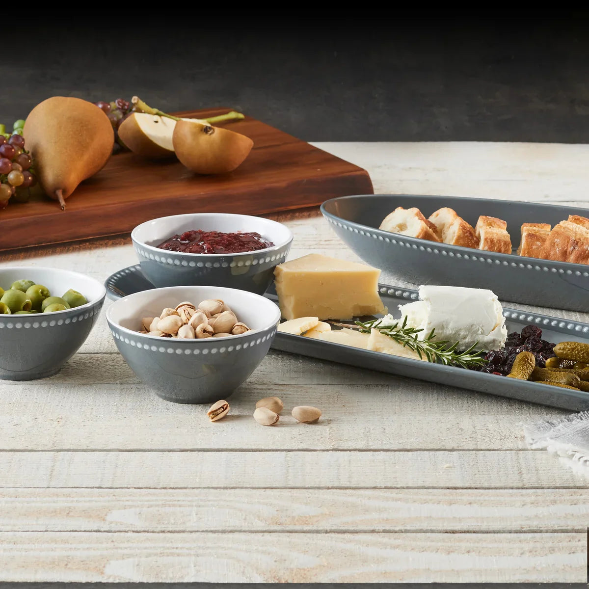 Pandex 5-piece Beaded Melamine Serveware Set - Thumbnail 4