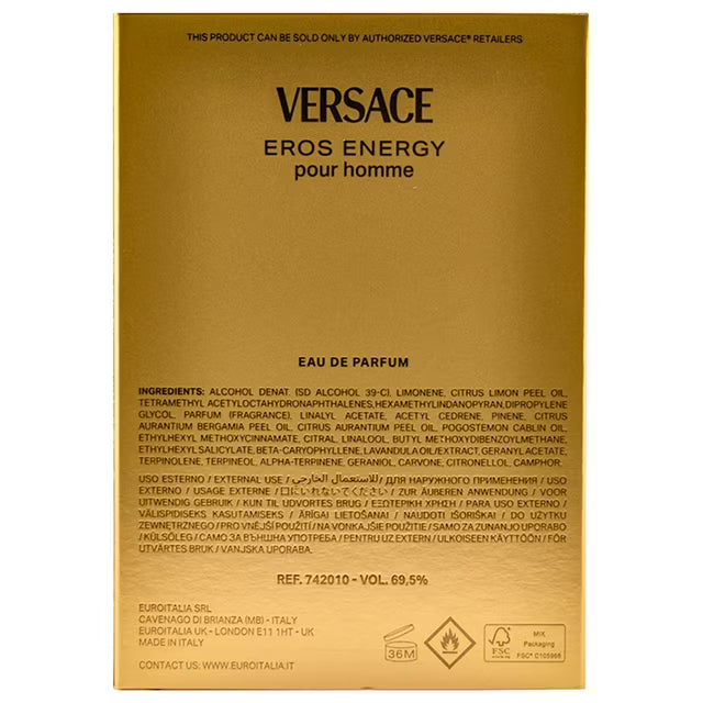 Eros Energy Pour Homme Eau de Parfum, 3.4 fl. oz.