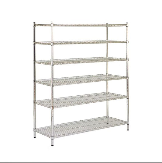 48" 6-Shelf Steel Rack - Chrome