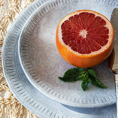 12-Piece Ridge Rim Stoneware Dinnerware Set