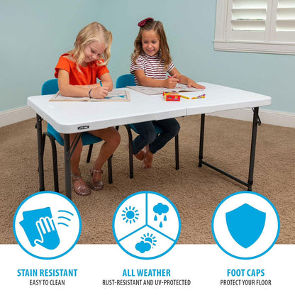 4' Commercial Grade Adjustable Fold-in-Half Table