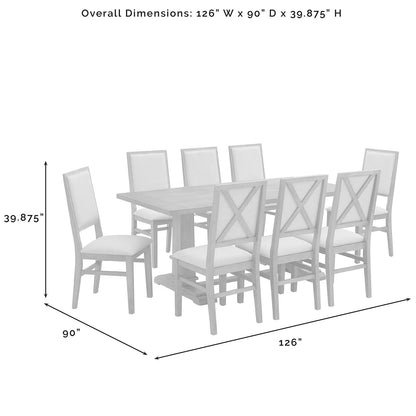 Joanna 9-Piece Dining Set, Rustic Brown