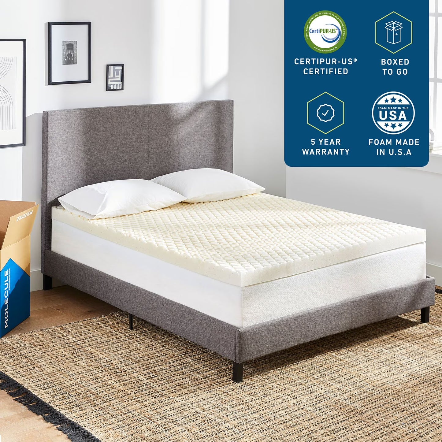 CopperWELL 3" Gel Memory Foam Mattress Topper