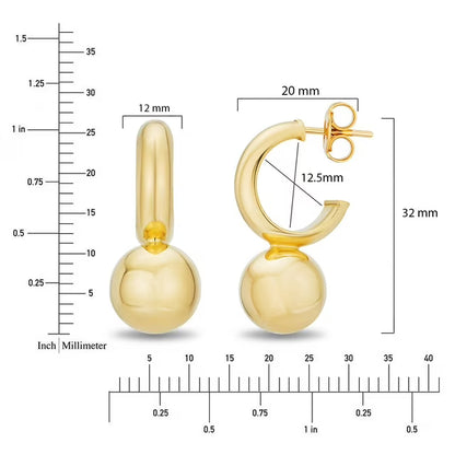 Neuhardt Ball Huggie Hoop Earrings in 18K Gold Vermeil