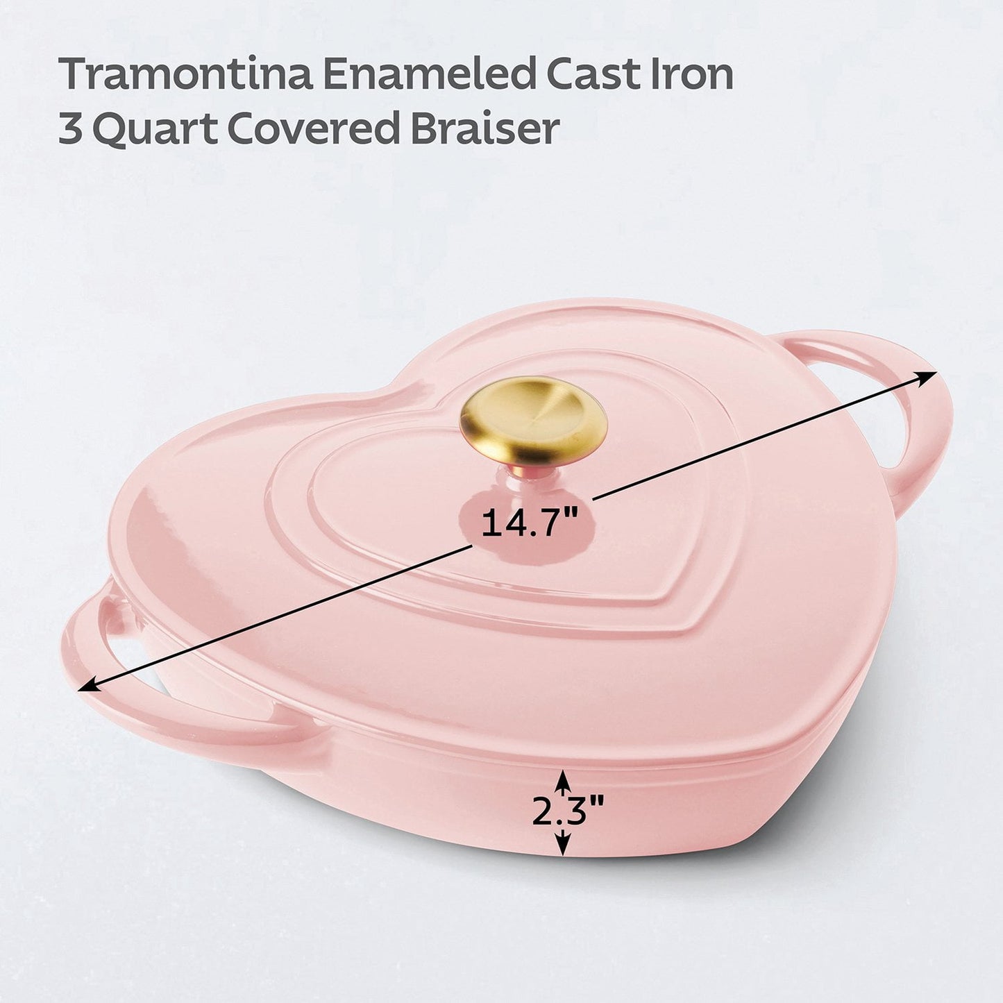 Tramontina 3-Quart Heart Shape Enameled Cast Iron Dutch Oven