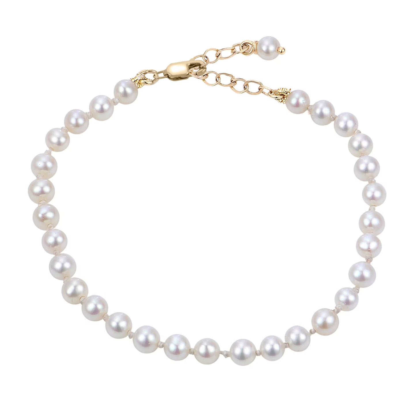4-4.5mm Cultured Freshwater Pearl Bracelet in 14K Gold