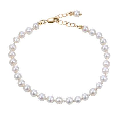 4-4.5mm Cultured Freshwater Pearl Bracelet in 14K Gold