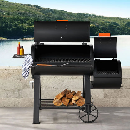 Barrel Grill With Offset Smoker 35"