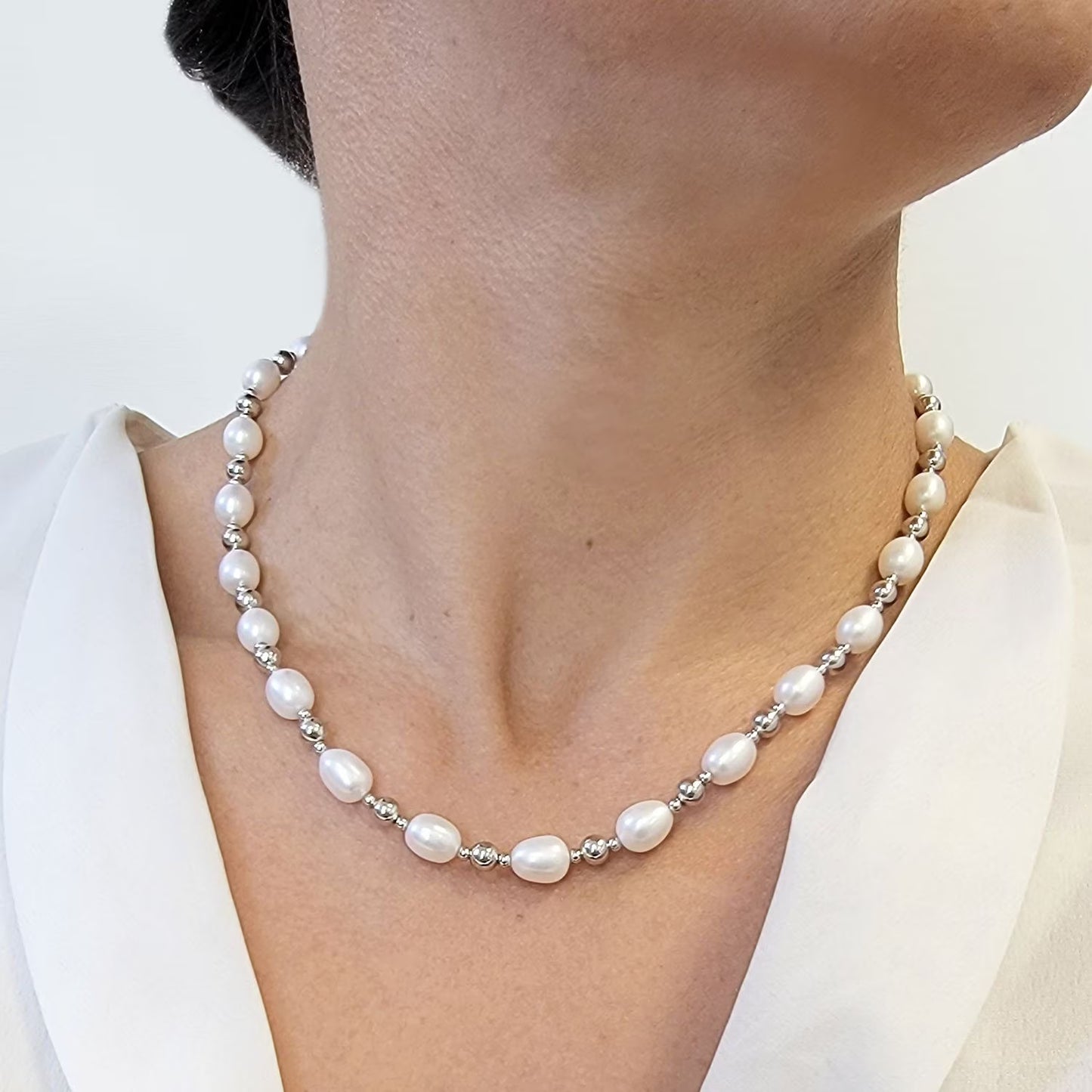 Freshwater Cultured Pearl 3 Piece Set in Sterling Silver