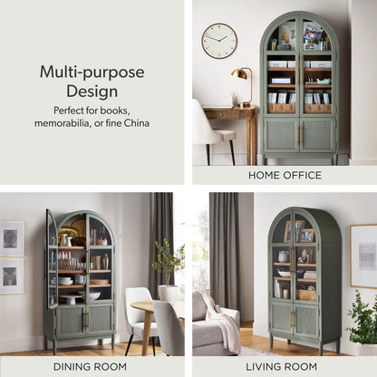 Enzo Storage Cabinet With Rattan Cabinet Doors