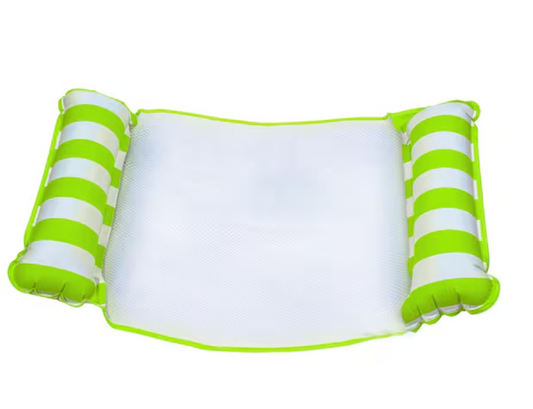 Lime Green Water Inflatable 4-in-1 Pool Hammock Floating Lounger, 2-Pack