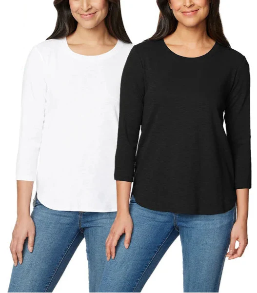 Kirkland Signature Women's Slub Tee, 2-pack