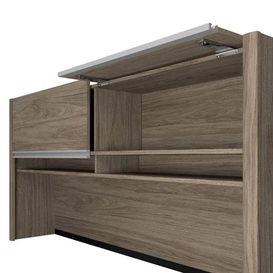 Stoneham L-Shaped Desk with Hutch and Pedestal