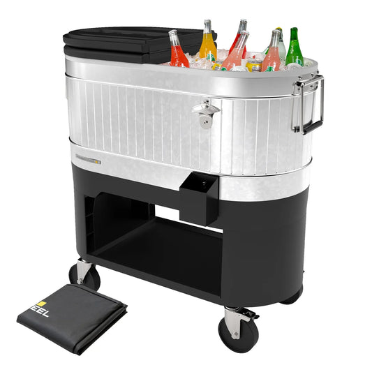 Galvanized Steel Rolling Cooler with Cover