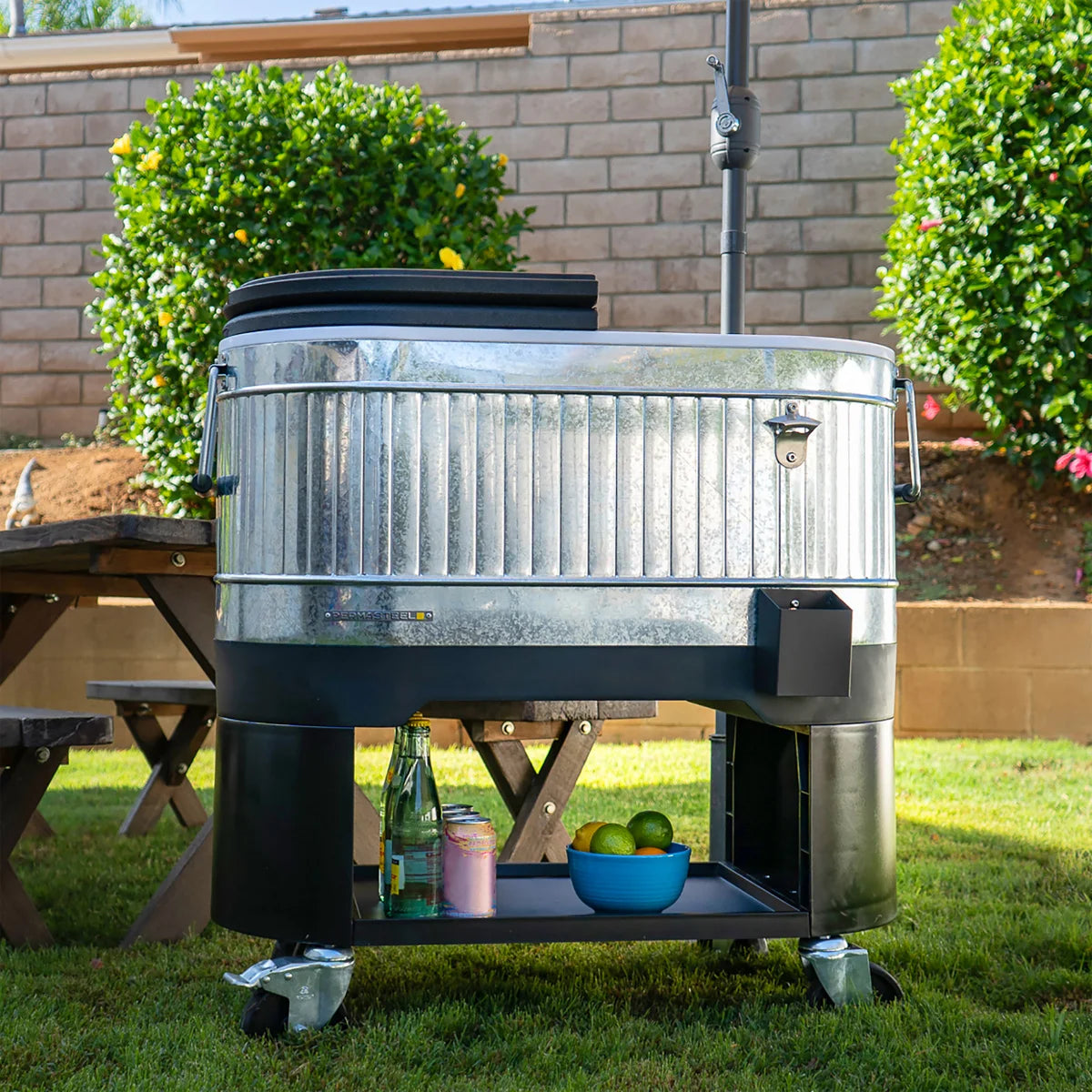 Galvanized Steel Rolling Cooler with Cover