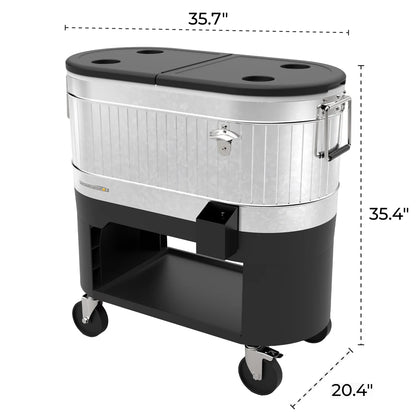 Galvanized Steel Rolling Cooler with Cover