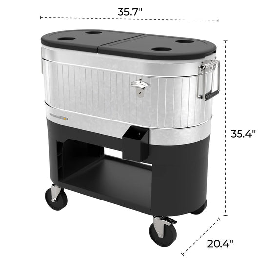 Galvanized Steel Rolling Cooler with Cover