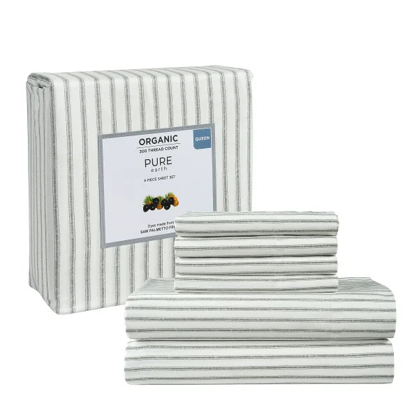 Pure Earth Organic 300 Thread Count 6-piece Sheet Set