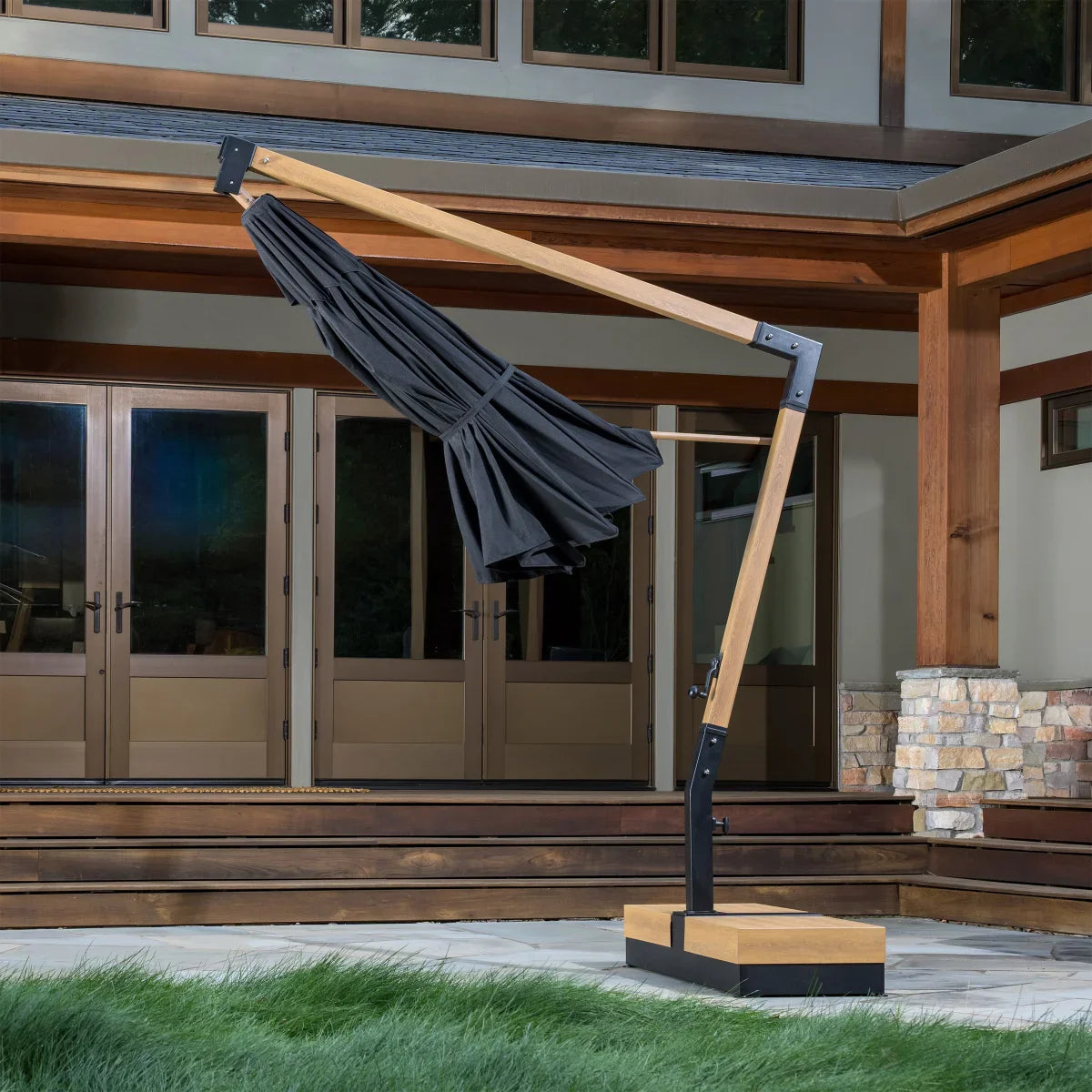 SunVilla 11 ft. Round Modern Angled Cantilever Umbrella