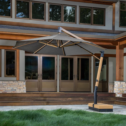 SunVilla 11 ft. Round Modern Angled Cantilever Umbrella