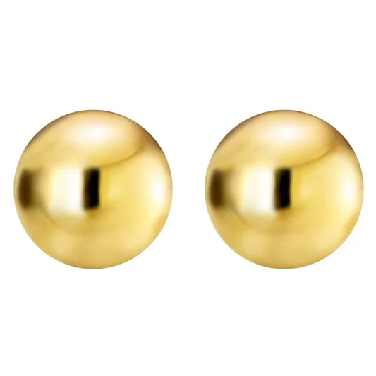 14kt Gold High Polish Round Stud Earrings