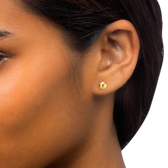 14kt Gold High Polish Round Stud Earrings