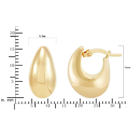 14kt Yellow Gold Wide Hoop Earrings