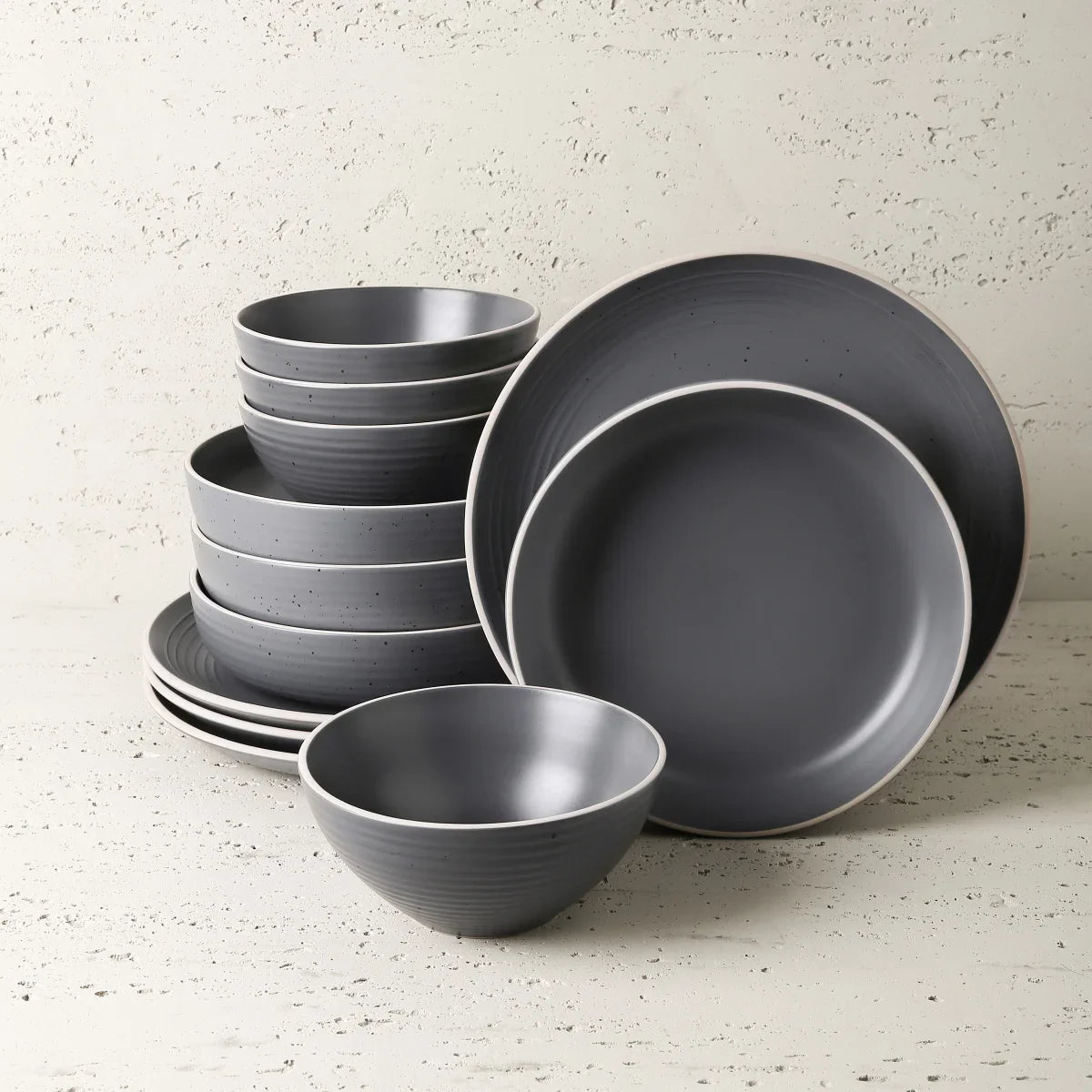 Stone + Lain Lauren 12-piece Stoneware Dinnerware Set
