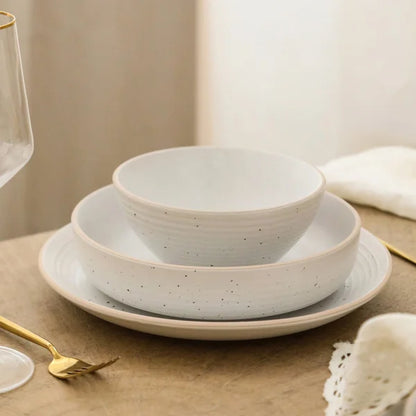 Stone + Lain Lauren 12-piece Stoneware Dinnerware Set