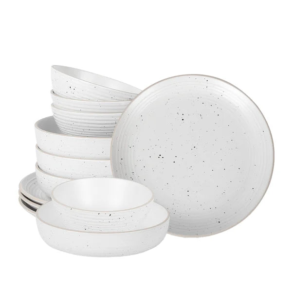 Stone + Lain Lauren 12-piece Stoneware Dinnerware Set