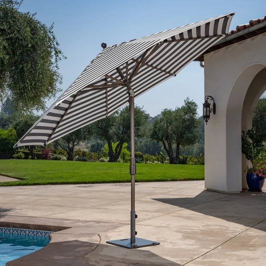 SunVilla 11’ Round Cabana Stripe Aluminum Market Umbrella