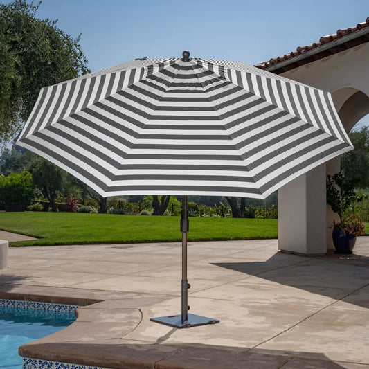 SunVilla 11’ Round Cabana Stripe Aluminum Market Umbrella