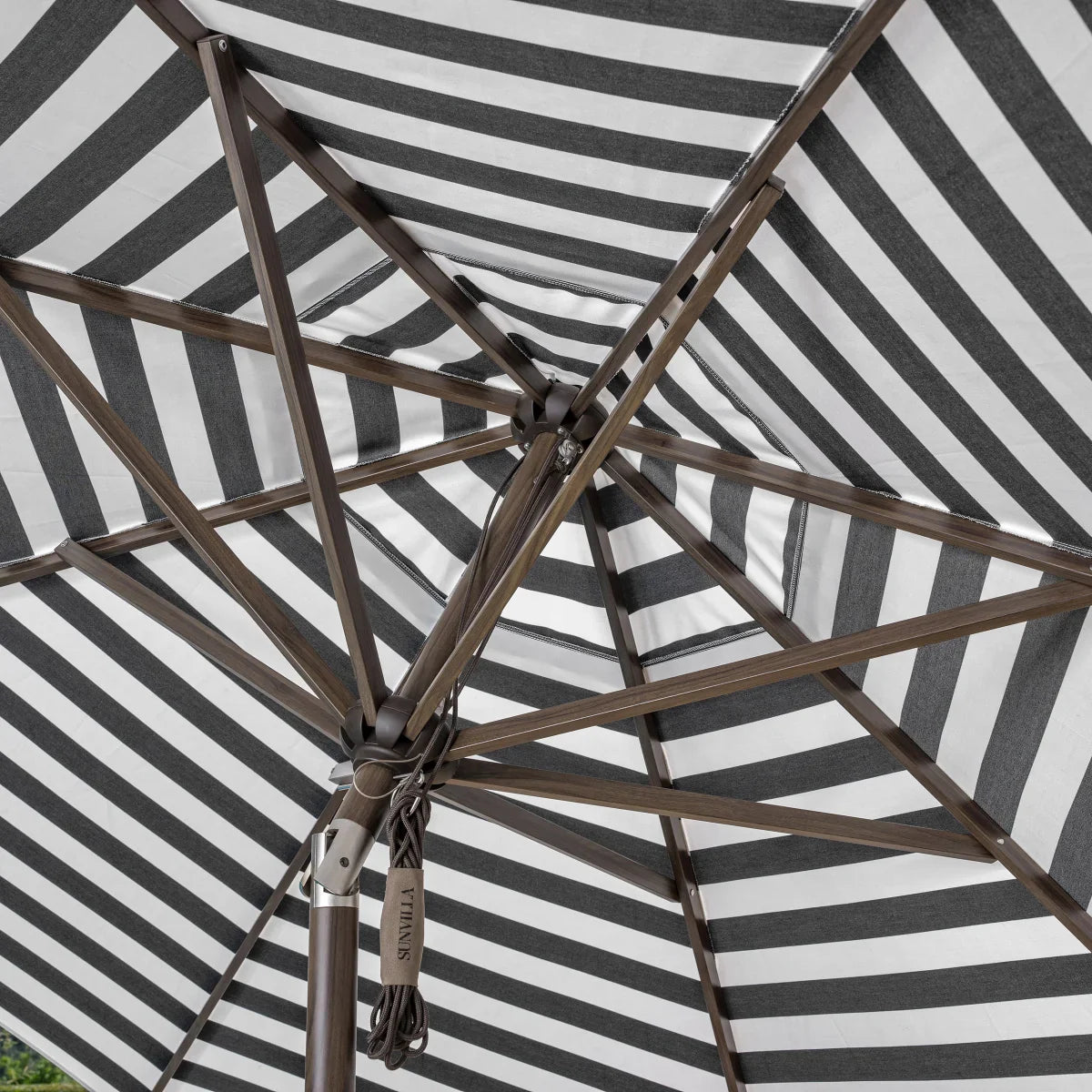 SunVilla 11’ Round Cabana Stripe Aluminum Market Umbrella