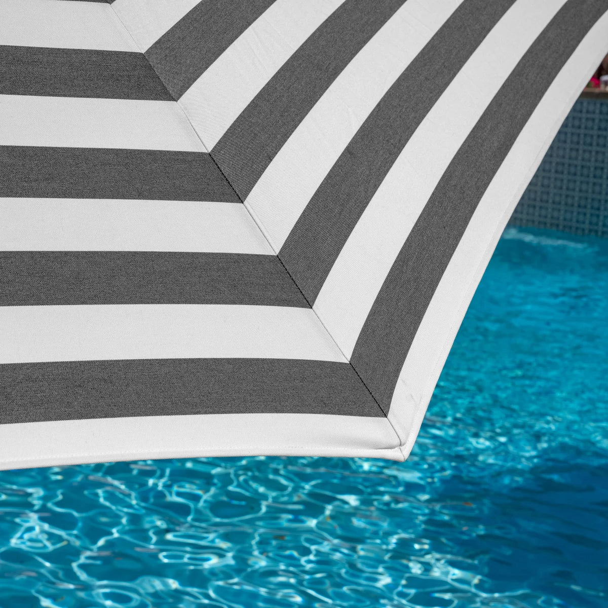 SunVilla 11’ Round Cabana Stripe Aluminum Market Umbrella