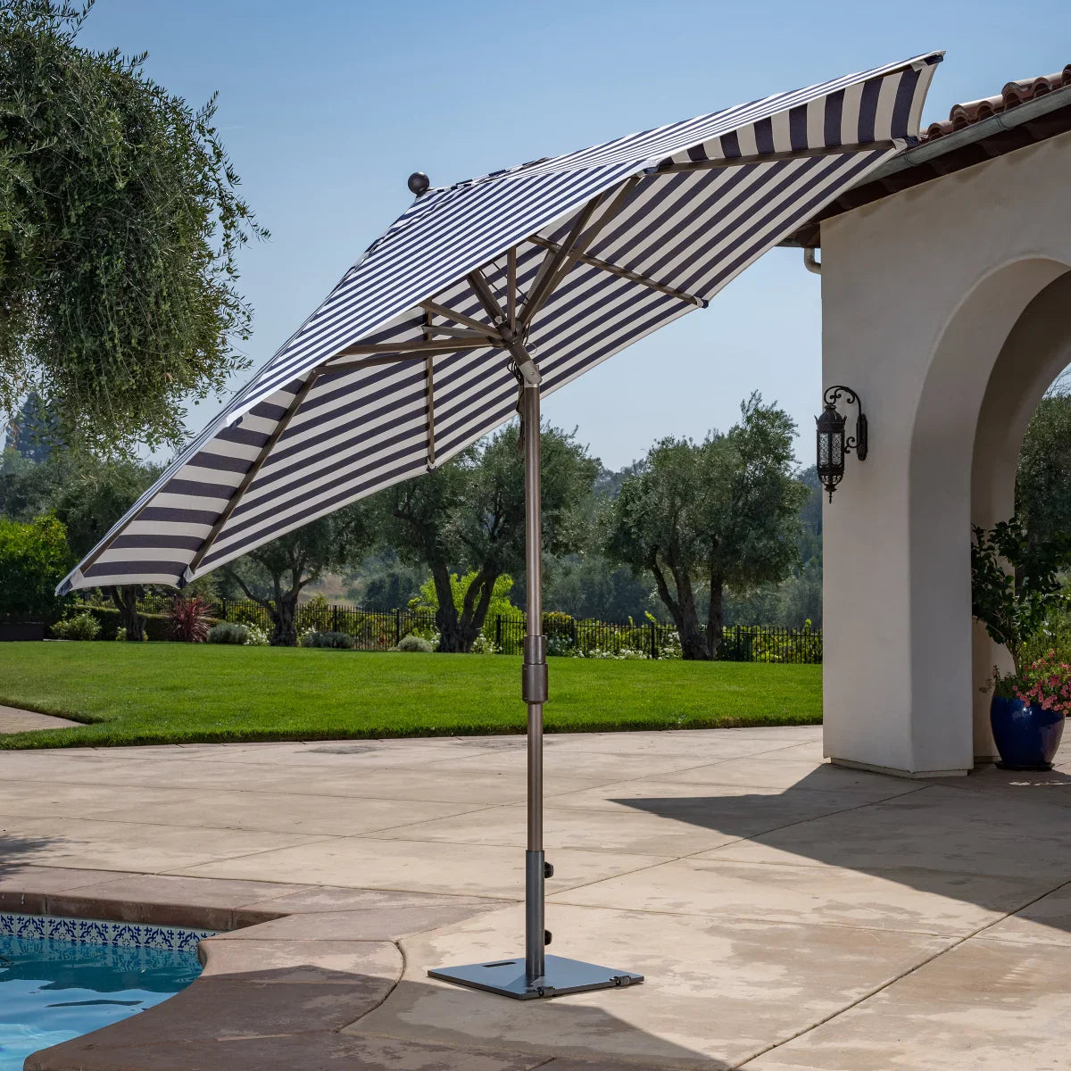 SunVilla 11’ Round Cabana Stripe Aluminum Market Umbrella