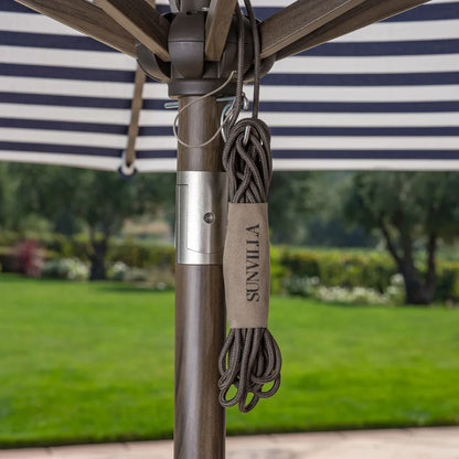 SunVilla 11’ Round Cabana Stripe Aluminum Market Umbrella