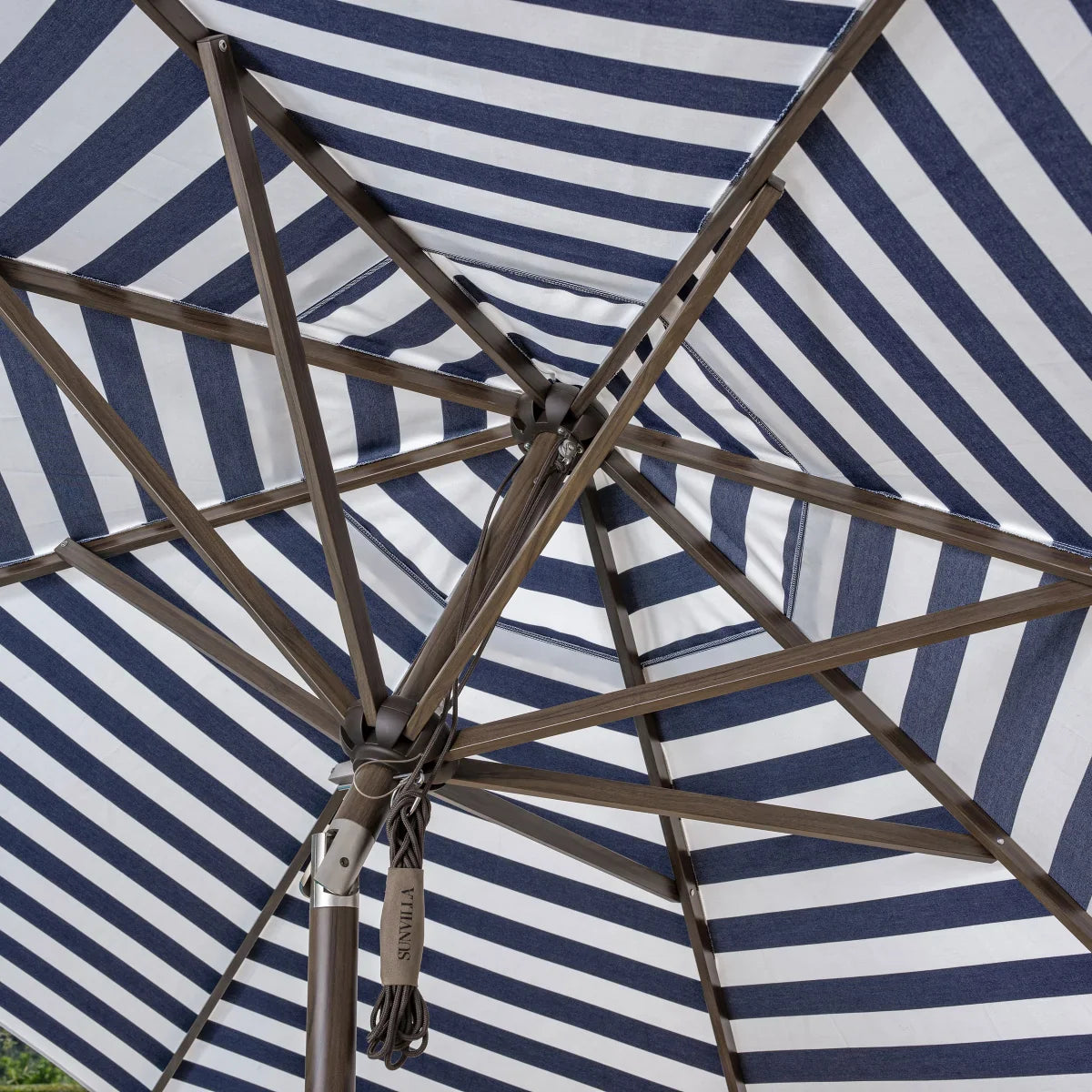 SunVilla 11’ Round Cabana Stripe Aluminum Market Umbrella