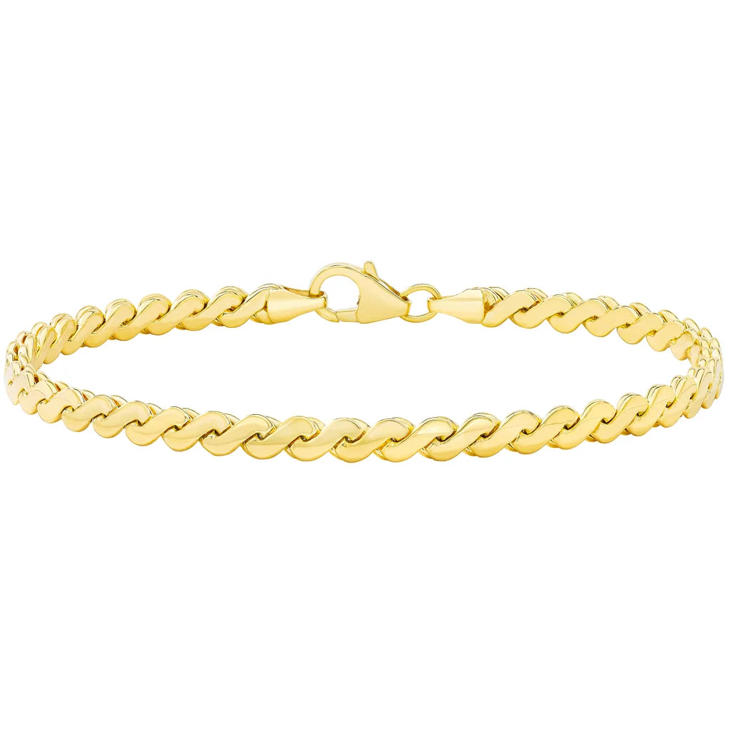 14kt Yellow Gold Serpentine Chain Bracelet