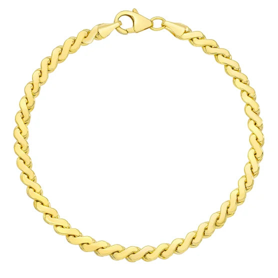 14kt Yellow Gold Serpentine Chain Bracelet