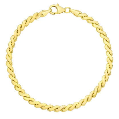 14kt Yellow Gold Serpentine Chain Bracelet
