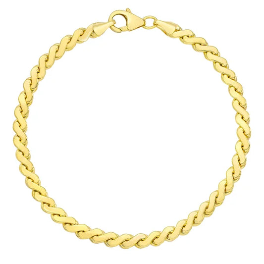14kt Yellow Gold Serpentine Chain Bracelet