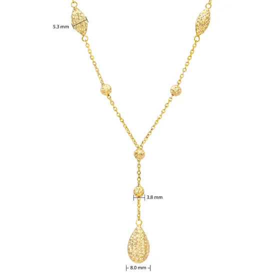 14kt Yellow Gold Teardrop Necklace