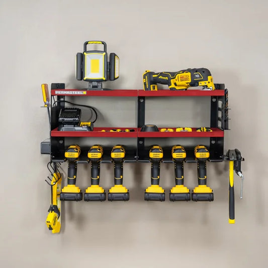 24.6″ 6-Bay Heavy Duty Wall Mounted Power Tool Organizer