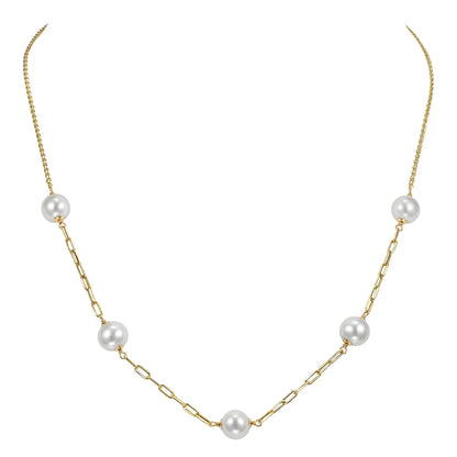 Freshwater Cultured 8-8.5mm Pearl 14kt Yellow Gold Necklace