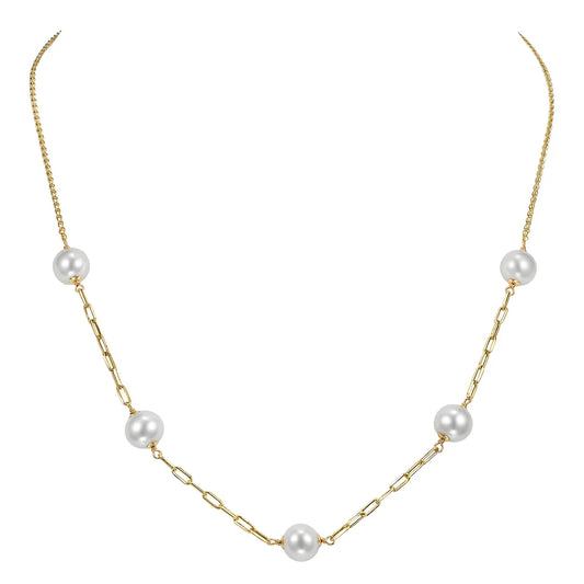 Freshwater Cultured 8-8.5mm Pearl 14kt Yellow Gold Necklace