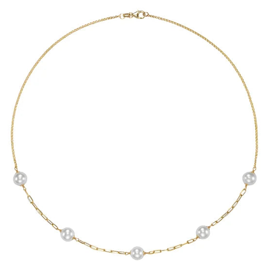 Freshwater Cultured 8-8.5mm Pearl 14kt Yellow Gold Necklace