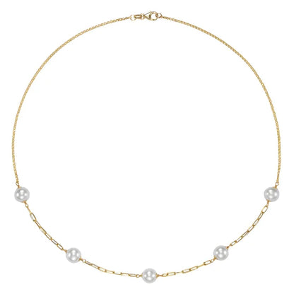 Freshwater Cultured 8-8.5mm Pearl 14kt Yellow Gold Necklace