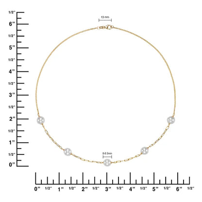 Freshwater Cultured 8-8.5mm Pearl 14kt Yellow Gold Necklace